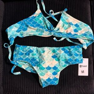 Mermaid Scales Bikini Set - Blue and Green